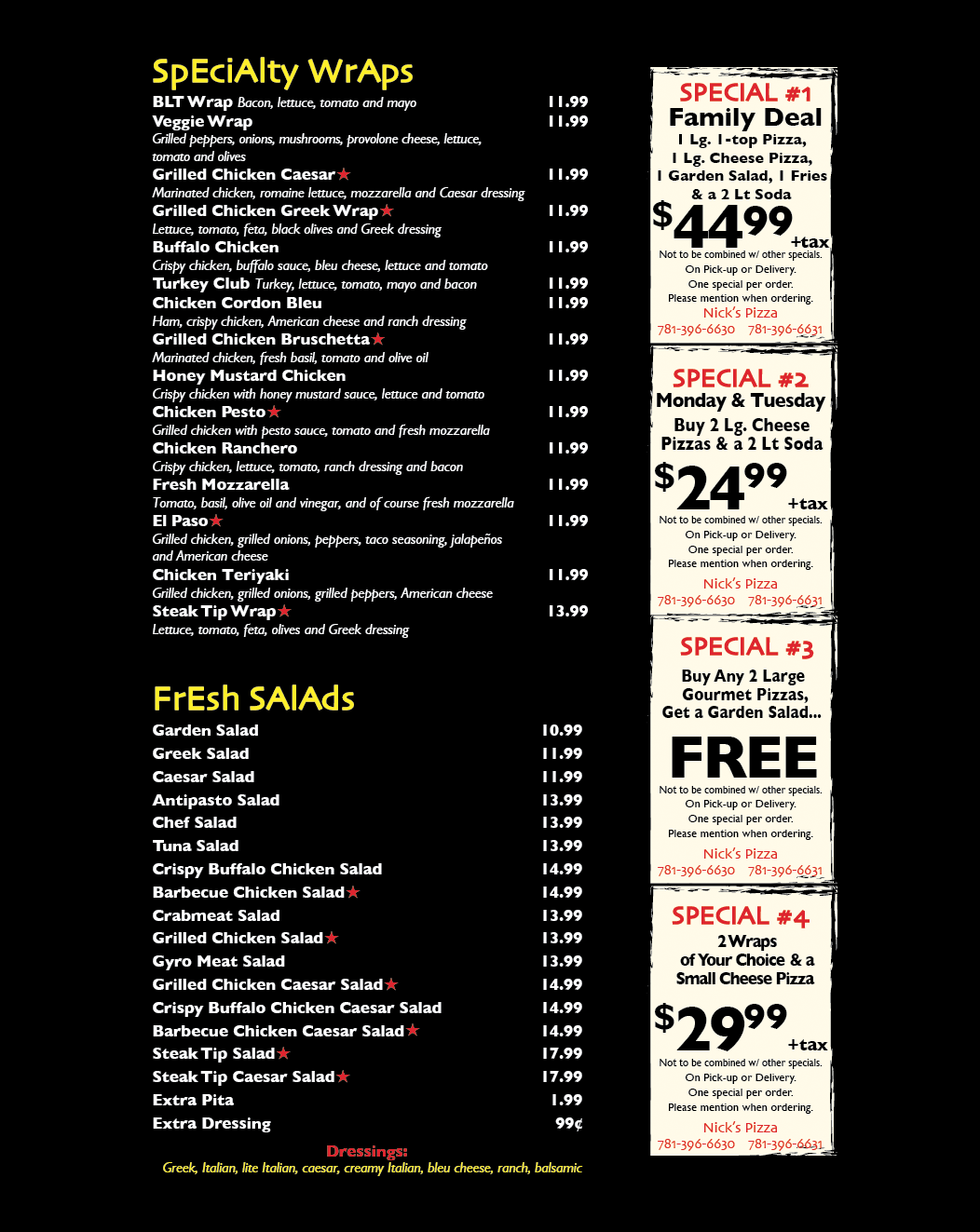 Nick's House of Pizza - Medford Pizza Menu - Page 2